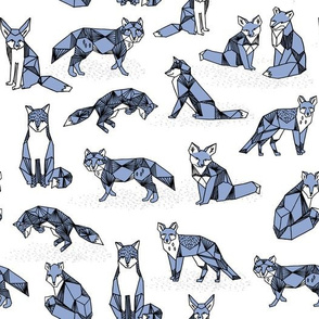 fox // periwinkle pastel blue purple cute foxes hand-drawn illustration sweet little foxes for fabric