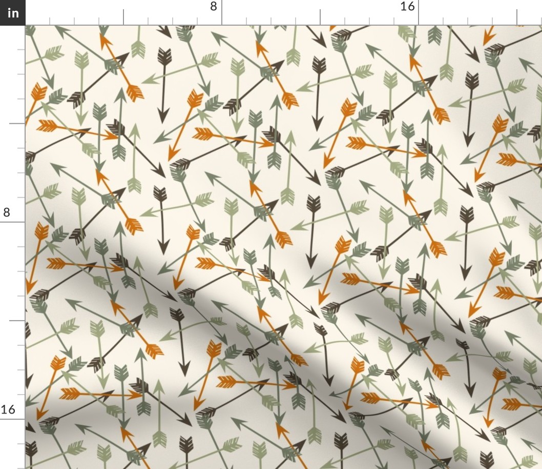 arrows // outdoors khaki green orange brown cream boys men print