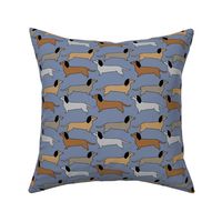 dachshund // doxie sausage dog blue cute dogs design