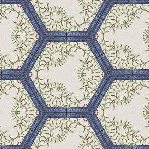 Medieval Kaleidoscope - Vines and Red Flowers