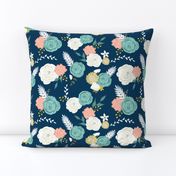 Summer blooms navy