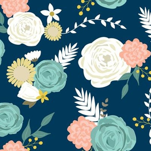 Summer blooms navy