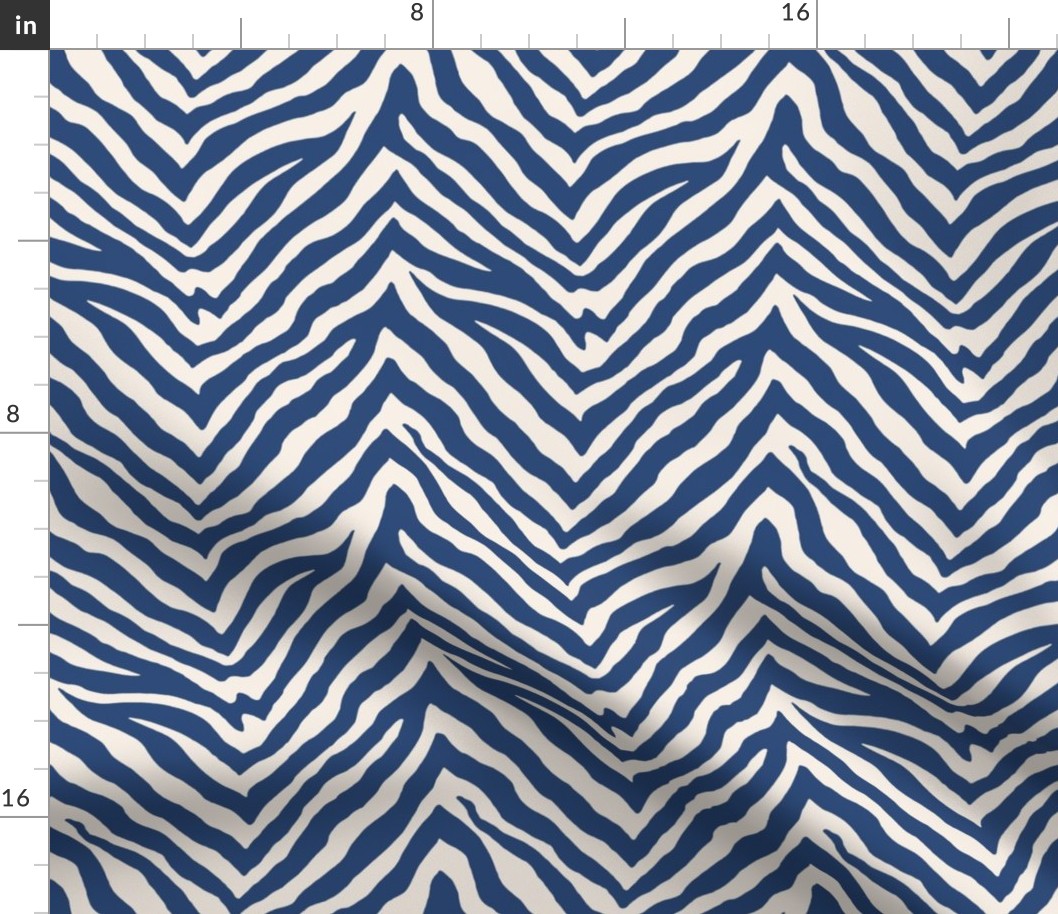 Zebra in navy, half scale