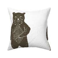 bear plush // cut and sew kids plush pillow brown bear forest