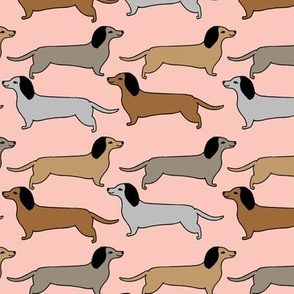 dachshunds // doxie dog weiner dog wiener dog sweet pink pastel dog print