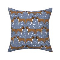 boxer // dog illustration dog breed pet dog boxer dog pattern blue pattern dog 