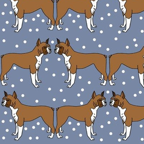 boxer // dog illustration dog breed pet dog boxer dog pattern blue pattern dog 
