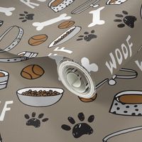 dog bone // paw print cute dog pet design hand drawn pet illustration