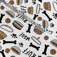 cute dog bowls // white bone, dog food, dog bowl, pet, pet design, pet illustration, cute dogs