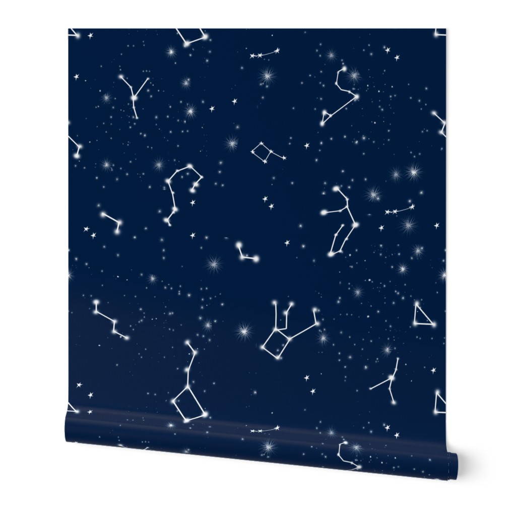constellations // navy blue white kids stars nursery baby kids room