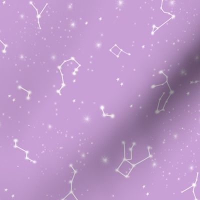 constellations // purple pastel sky kids girls night sky stars print