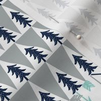 forest bear quilt // square quilt navy mint grey kids nursery baby