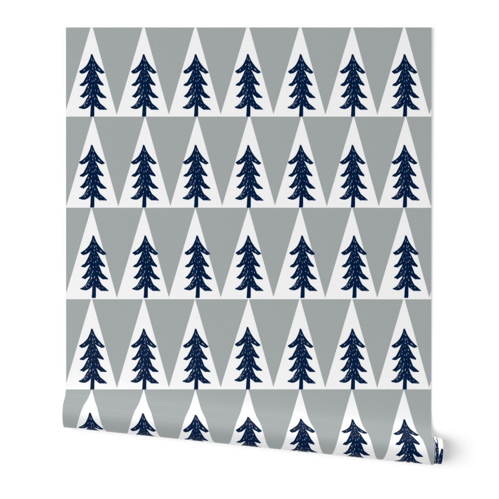 trees // navy grey kids boys nursery kids collection