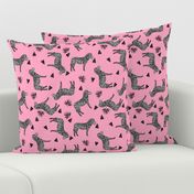 zebra // pink girls sweet black and white zoo animals africa triangles tropical