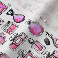 perfume // beauty watercolor pink girly fashion hand-drawn illustration