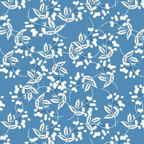 Barberries -- in white on french blue