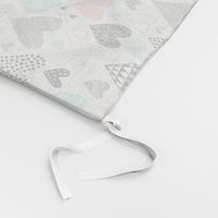 Hearts Geometrical Love Valentine Black&White Mint Peach