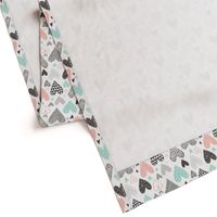 Hearts Geometrical Love Valentine Black&White Mint Peach