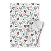 Hearts Geometrical Love Valentine Black&White Mint Peach