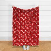 1769 White on Red Floral