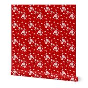 1769 White on Red Floral