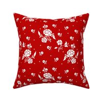 1769 White on Red Floral