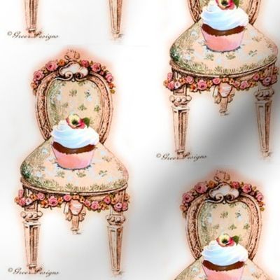 Pink Cupcake Victorian Chair Large Size