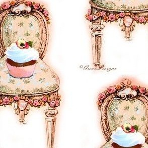 Pink Cupcake Victorian Chair Large Size