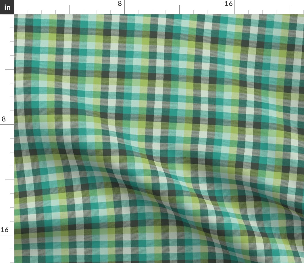 Madras plaid - teal and oolong