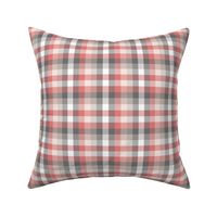 Madras plaid - coral and grey