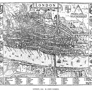 1593 Map of London (21"W)