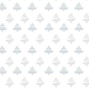 Minimalistic Holiday Trees in Silver and Blue