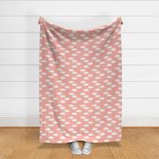 Clouds and stars soft scandinavian retro style night sky theme for kids pastel pink for girls