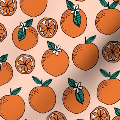 oranges // summer fruit blush peach kids fruit summer exotic florida print