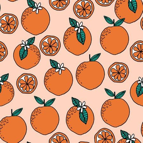 oranges // summer fruit blush peach kids fruit summer exotic florida print