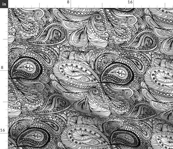 grey paisley - colour-in-wiccked - Spoonflower