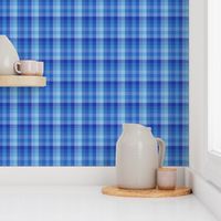 serene blue Madras plaid