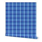 serene blue Madras plaid