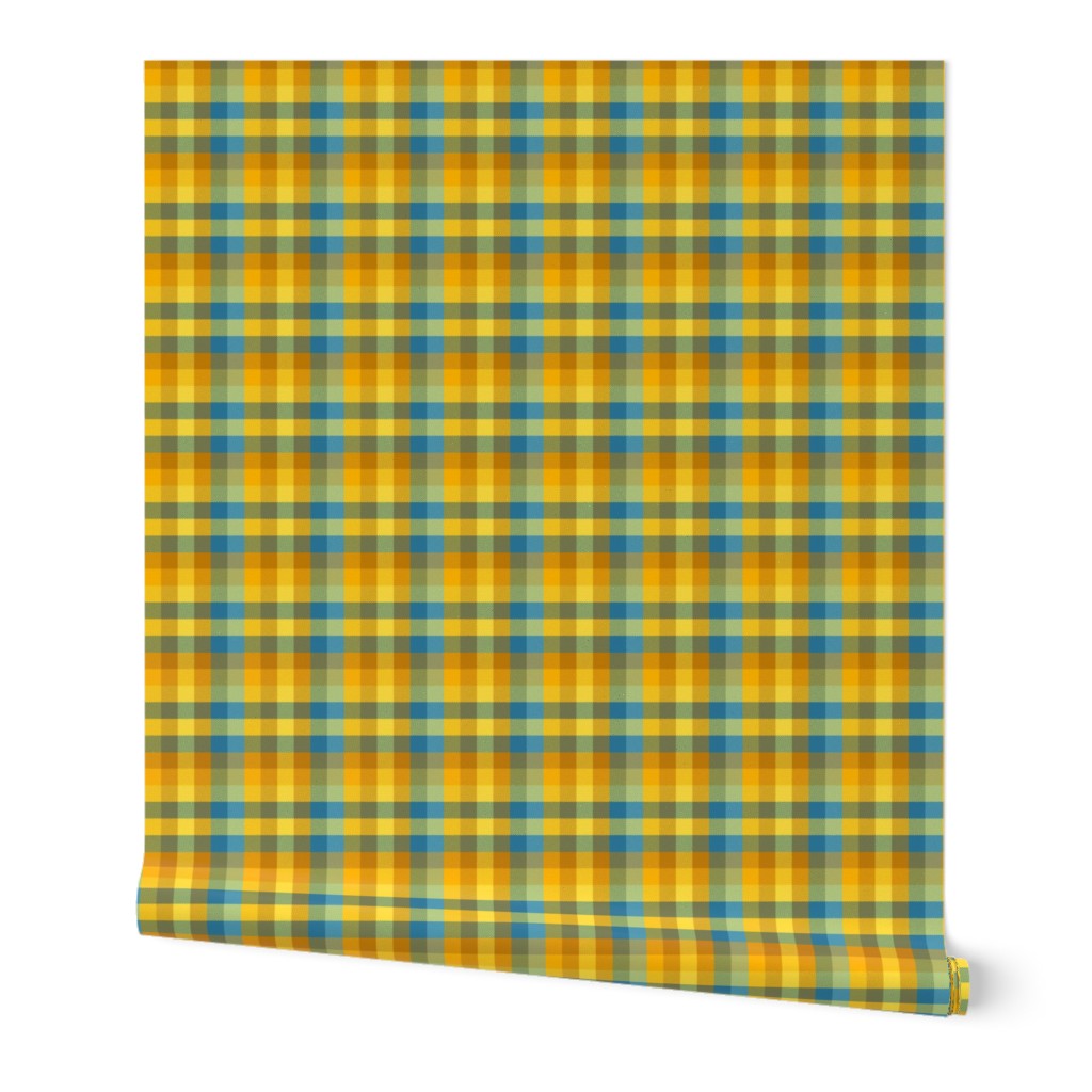 Madras plaid - gold and blue