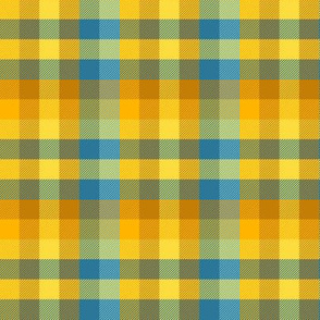 Madras plaid - gold and blue