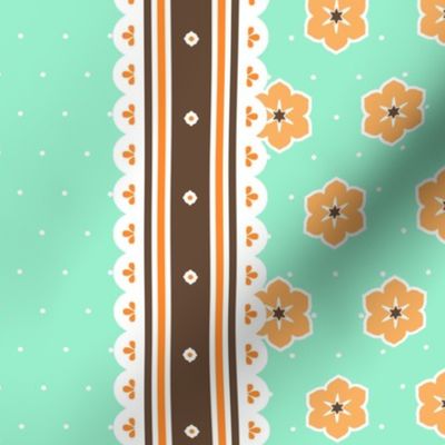 Chocolate Border Ribbon - Peppermint