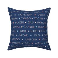 Nautical alphabet on navy