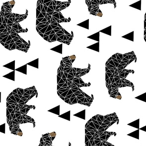bear // geo bear geometric bear extra large black and white bear for kids nursery 