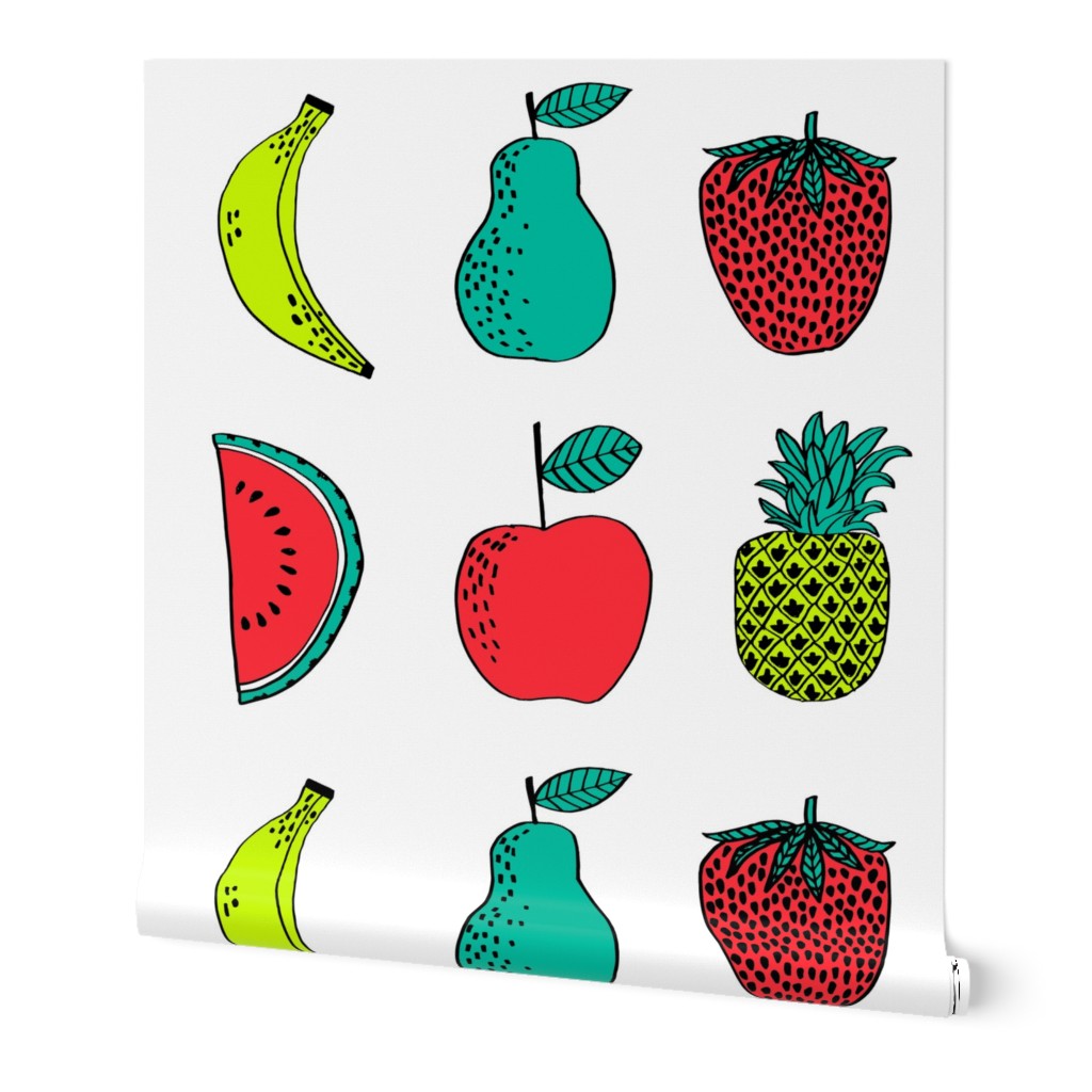 plush fruit // food plush watermelon pineapple strawberry pear apple cute plushie cut and sew food sampler