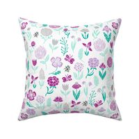 spring botanicals // flowers florals purple pastel lilac mint ladybug cute girly spring print for easter