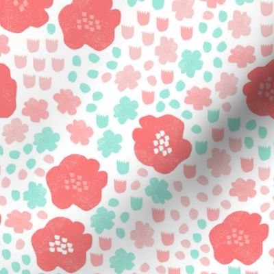 flowers // mint pink coral flower pop florals spring girly pastel cute flowers