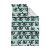 sloth fabric // mint grey black and white gender neutral kids