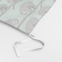 sloth fabric // mint grey black and white gender neutral kids