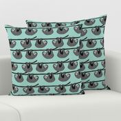 sloth fabric // mint grey black and white gender neutral kids