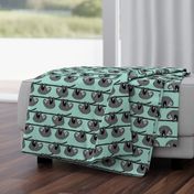 sloth fabric // mint grey black and white gender neutral kids